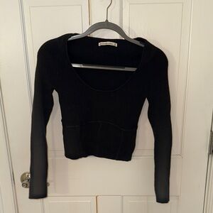 Abercrombie & Fitch Black Ribbed Knit Sweater